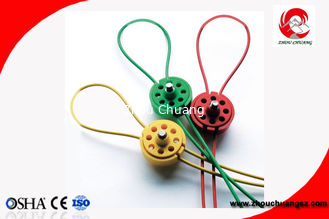 China tipo ajustable coloreado rojo cierre de la rueda del ABS de 119g los 2m del cable con la capa ULTRAVIOLETA del PVC de la resistencia para industrial proveedor