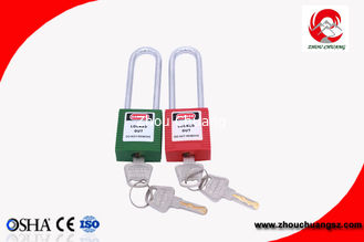 China Candado de acero largo de Xenoy del grillo de la seguridad colorida para el cierre Tagout proveedor