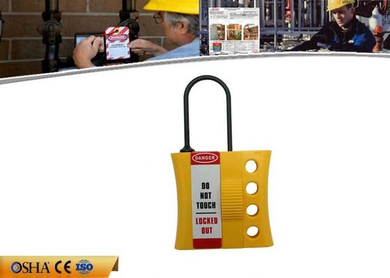 La cerradura del amarillo del Osha hacia fuera marca el cerrojo de nylon del cierre con etiqueta que los candados finos del grillo 4 de 3 milímetros permiten proveedor