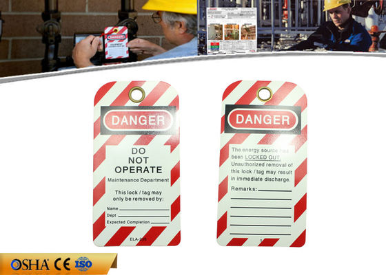 La cerradura del PVC del peligro del Osha hacia fuera marca con etiqueta con color rojo/blanco de la lengua inglesa proveedor