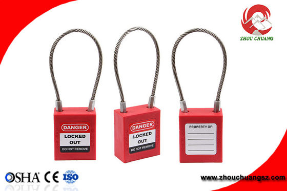 Cerradura del cable de la seguridad de Tagout del cierre, grillo de acero inoxidable de acero del cable de la cerradura 3m m del alambre del cable proveedor