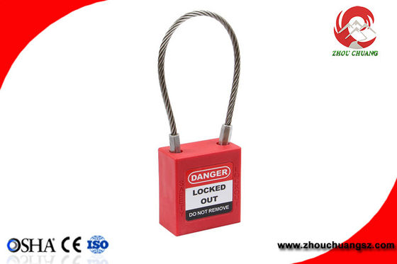 Cerradura del cable de la seguridad de Tagout del cierre, grillo de acero inoxidable de acero del cable de la cerradura 3m m del alambre del cable proveedor